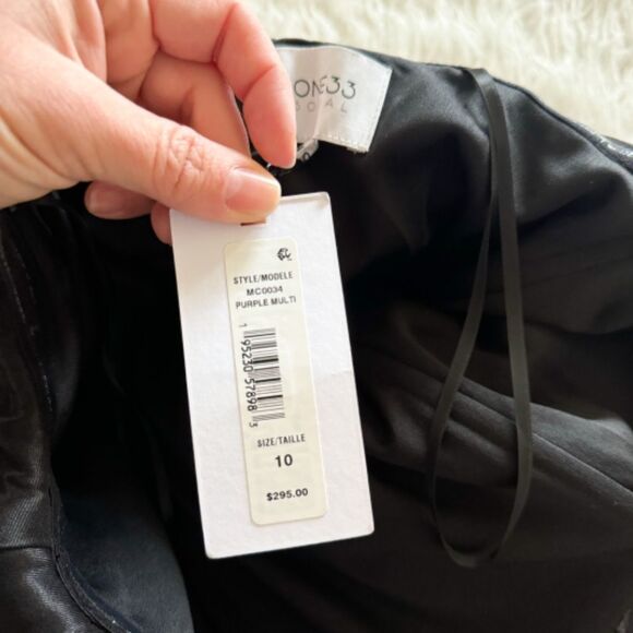 NWT! One33 Social Sequined Stripe Cape Minidress - Black Multicolor | Size 10 - Picture 5 of 13